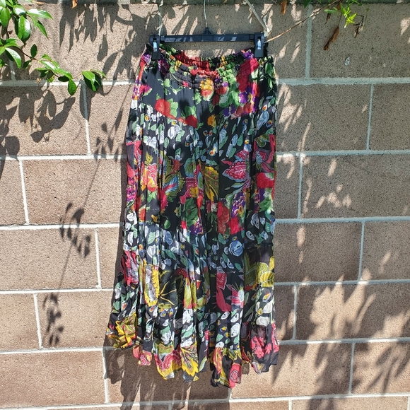 Vintage 90s patchwork tiered maxi skirt - Picture 5 of 5